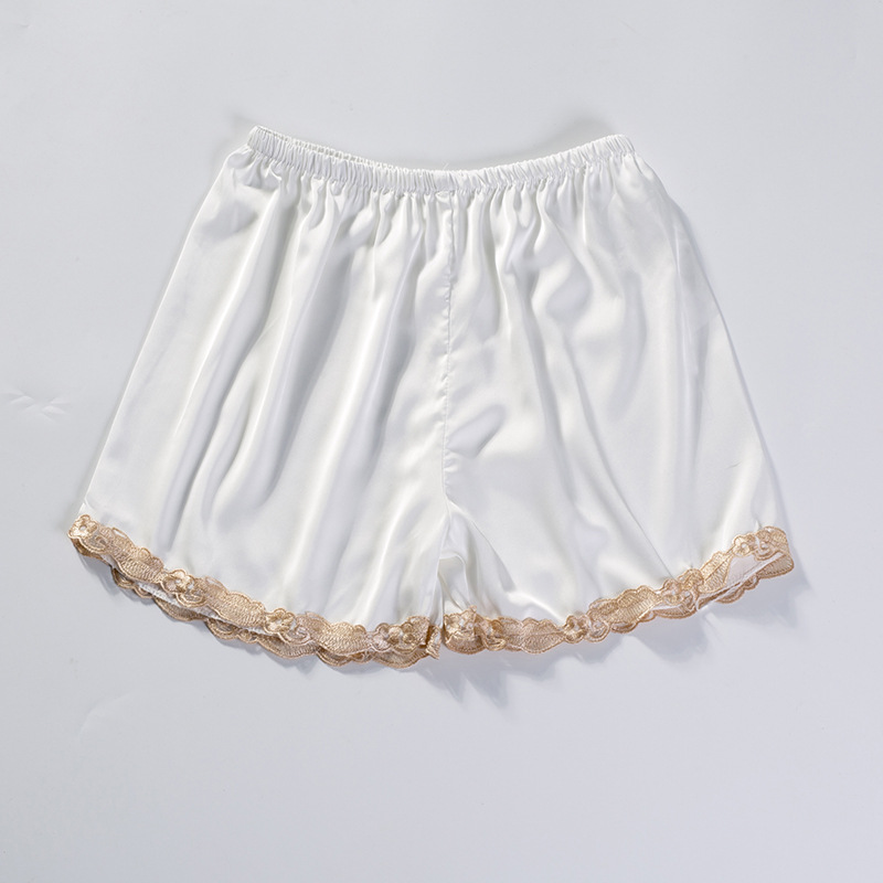 pigiama sexy da donna in seta di ghiaccio set da cinque pezzi con bretelle camicia da notte a maniche lunghe in seta sottile da casa con imbottitura sul petto_voghion.com