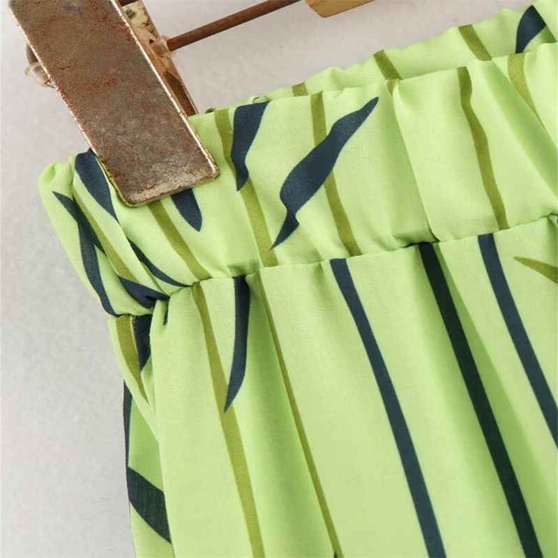 Women's Clothing Fashion Printed Round Neck Sleeveless Lace Up Vest Top Casual Street Style Trousers Suit_voghion.com