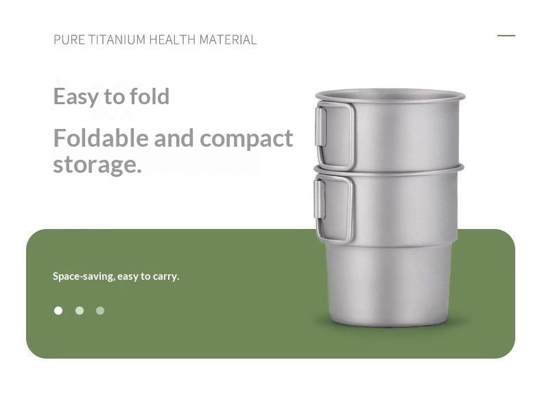 QFV50704555550<== Purifying Titanium Mug Portable Outdoor Travel Tea Maker Folding Handle Boiling Water Cup Camping Set_voghion.com