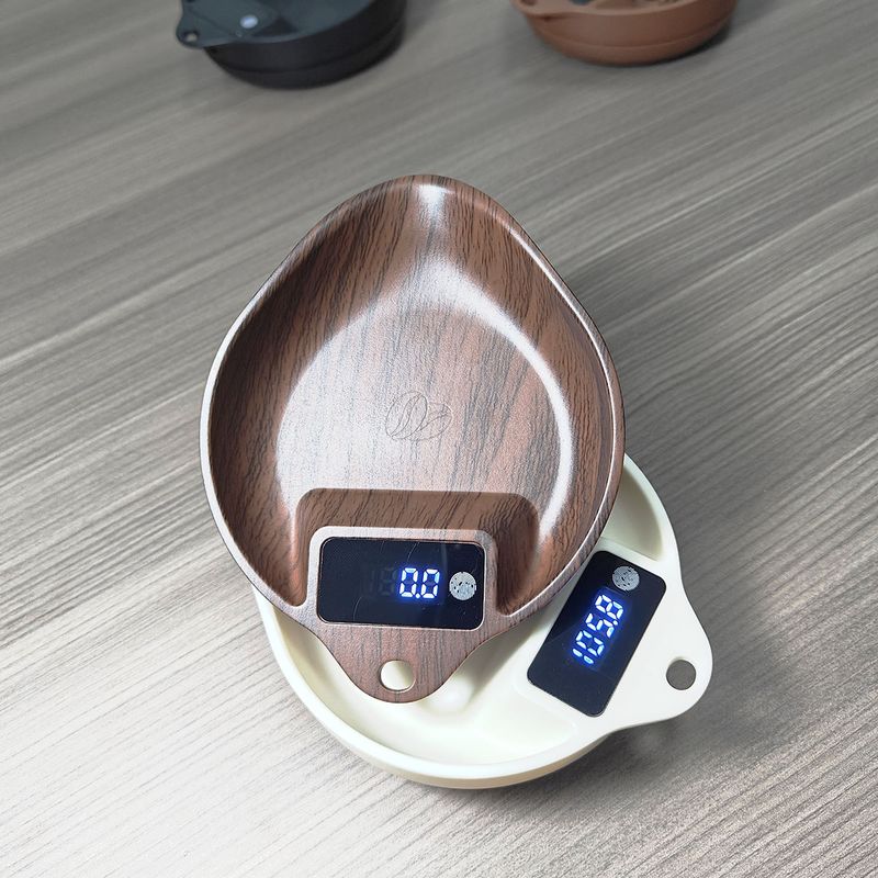 Walnut Color Electronic Hand Brew Tray Dedicated Smart Italian Coffee Weighing Bean Dish Scale_voghion.com