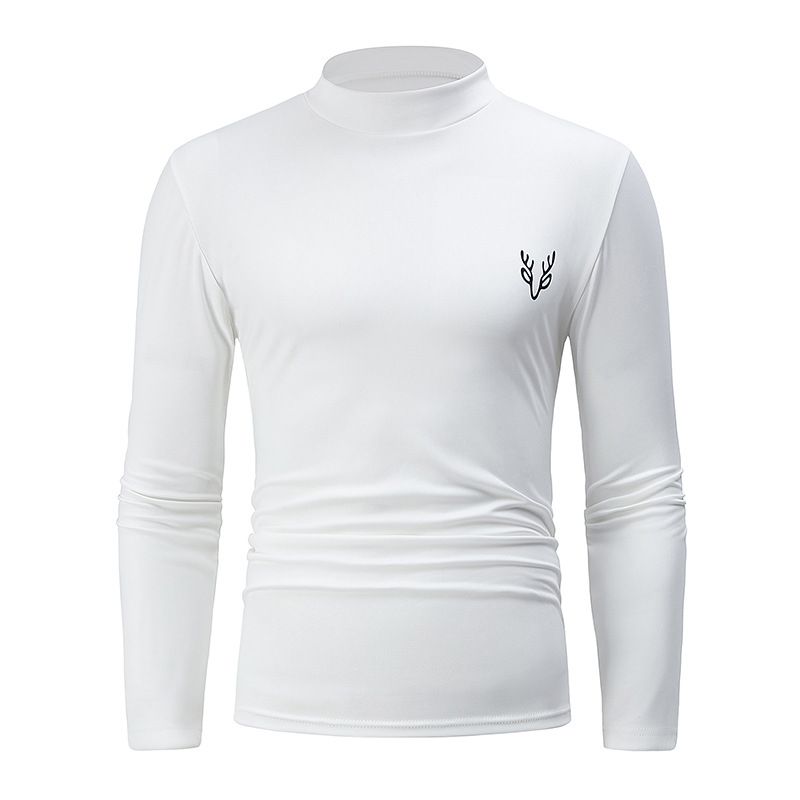 Overseas Platform Special Code Men's Autumn Winter Fashion Half Turtleneck Solid Color Base Shirt Casual Underwear_voghion.com