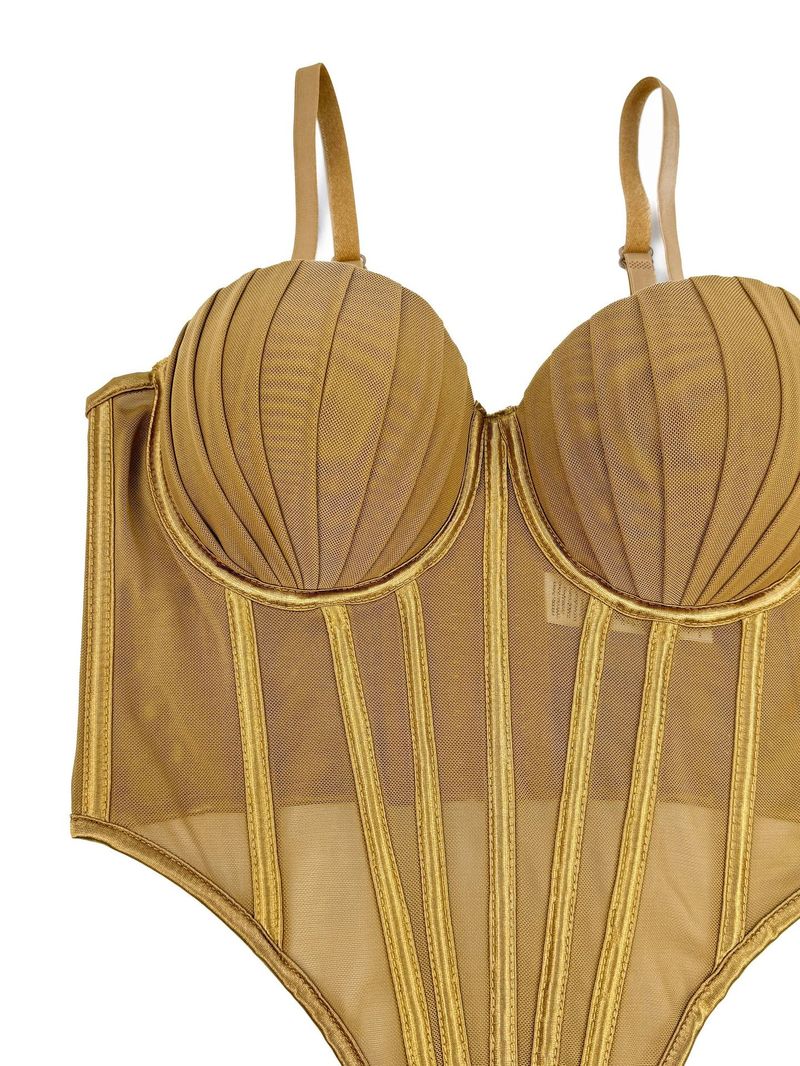 Women's Clothing Pleated Design Herringbone Bra High End Outer Wear Bra With Cup Pads Body Shaping Sling_voghion.com