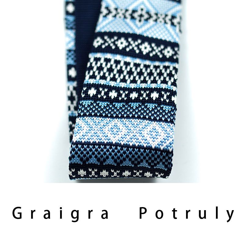 Men's Ties & Handkerchiefs style ethnic style coffee color yellow gray dark green width 6CM men's knitted tie_voghion.com