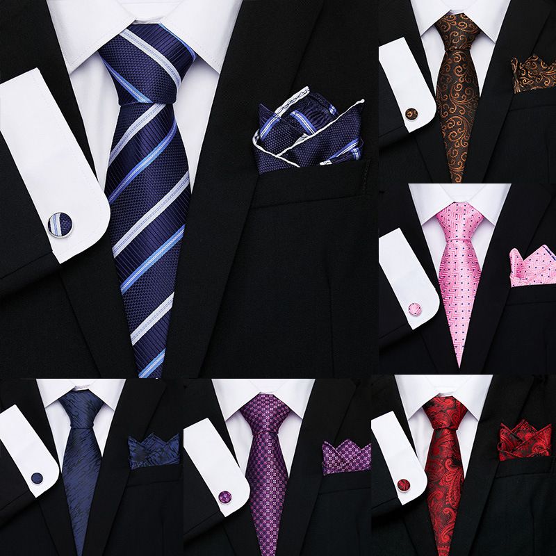 Cravatte e fazzoletti da uomo nuova serie di fiori a righe Cravatta europea e americana da 8 cm abito a tre pezzi_voghion.com