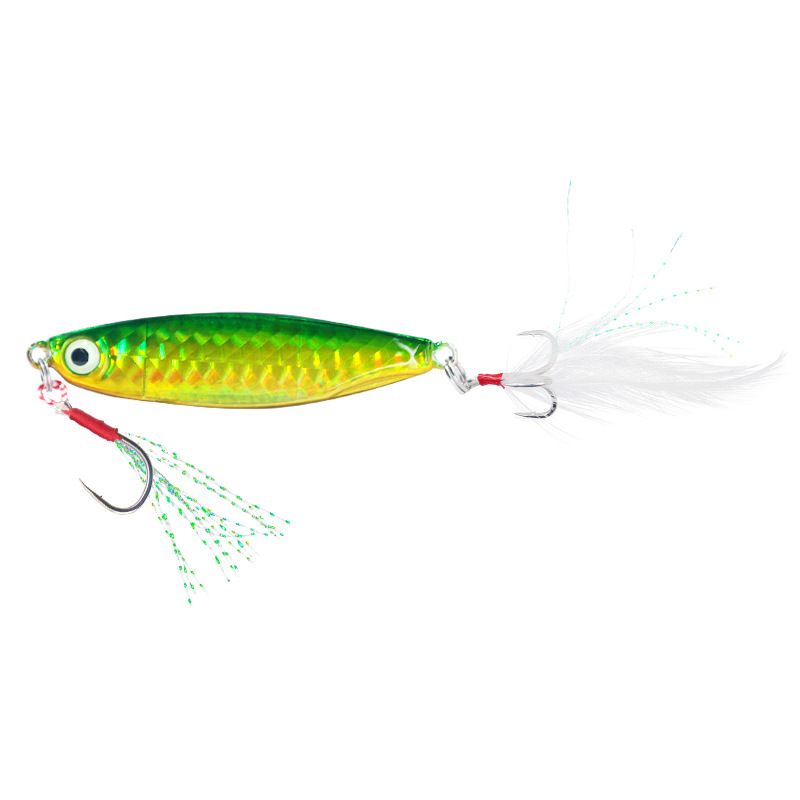 Luya Wzmocnione Pióro Trzy Haki Slow Shake Blade Glitter Bait Twarda Przynęta Sprzęt Wędkarski_voghion.com