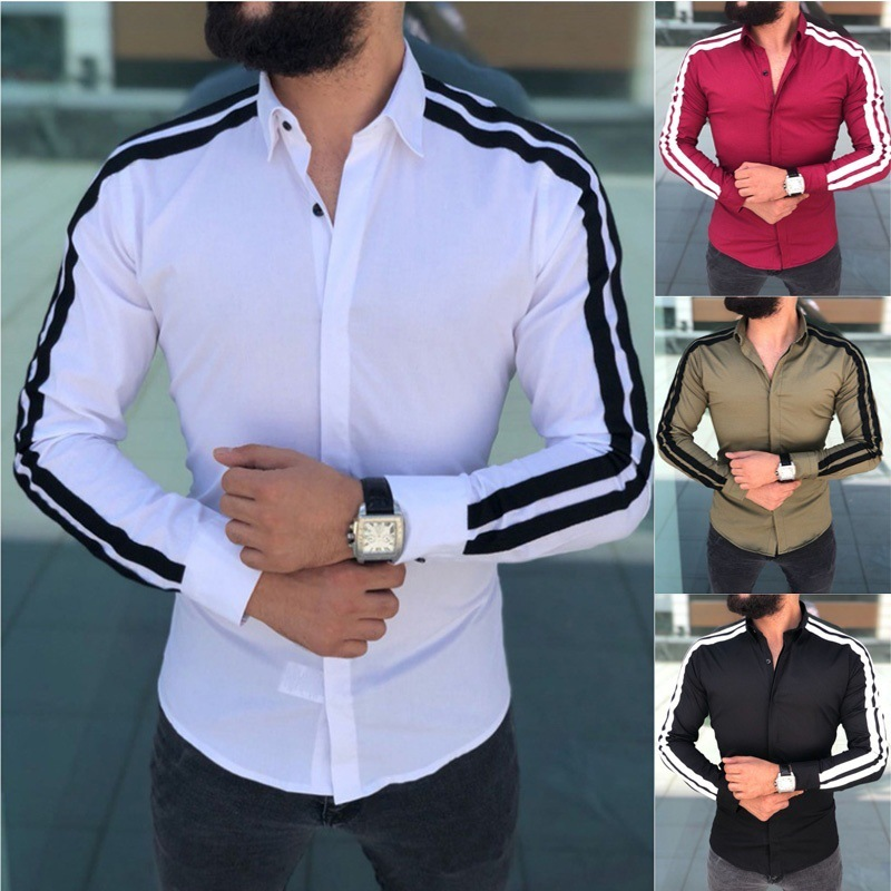 Neues, langärmliges, modisches Pull-up-Freizeithemd für Herren_voghion.com