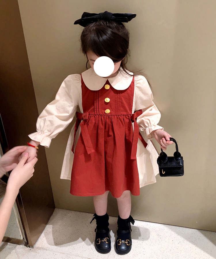 Vestito da bambina per bambina primaverile a maniche lunghe alla moda francese dolce principessa autunnale e coreana_voghion.com