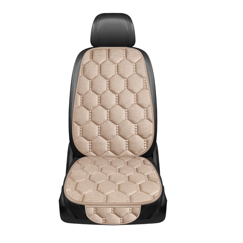 Car Seat Cushion Three Piece Set, Seat, Single Piece, Winter Plush Backrest, No Binding, Anti Slip, Cold Resistant Pad_voghion.com