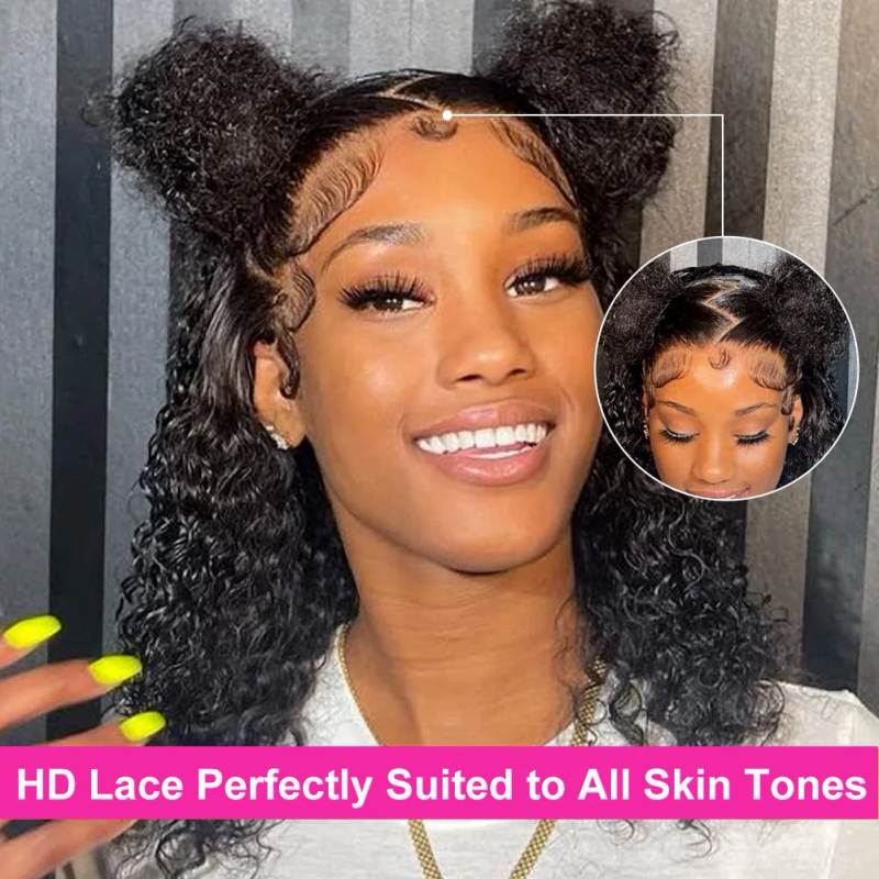Brazilian Deep Wave Bob Wig 13x4 Lace Frontal Human Hair Curly Closure Preplucked_voghion.com