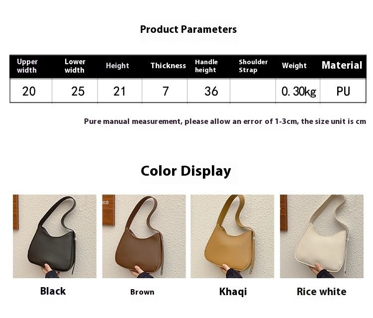 Retro Saddle Bag for Women 2024 New French Fashion Single Shoulder Underarm Bag Solid Color Versatile Crossbody Bag_voghion.com
