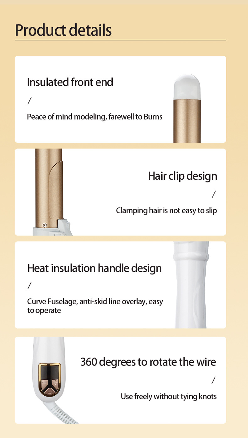 fully automatic rotating electric curling iron automatic curling iron large curling iron large wave curling hair_voghion.com