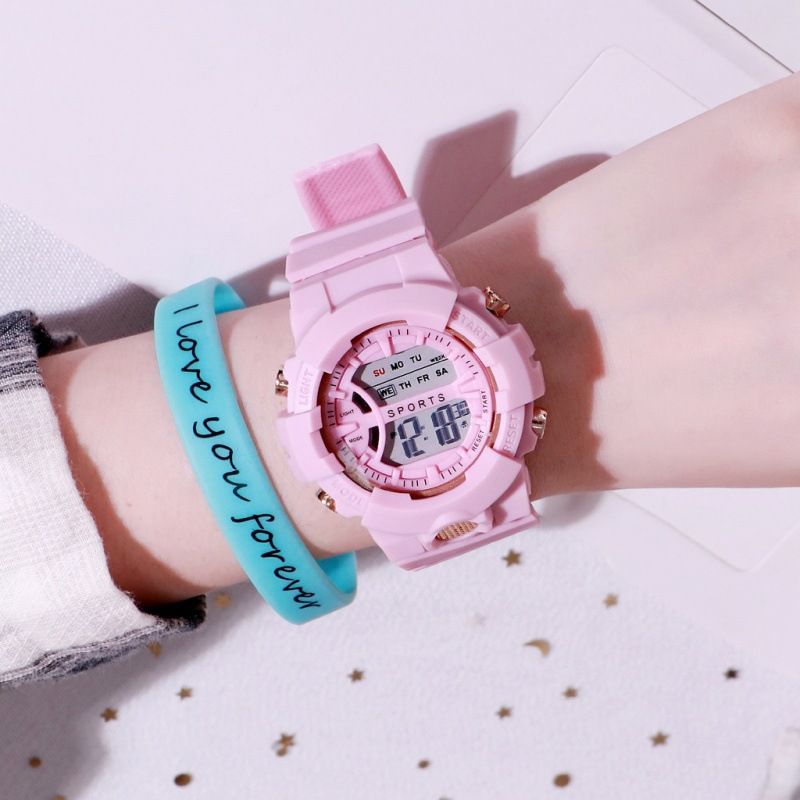 Same Style Multifunctional Luminous Electronic Unisex Student Waterproof Ins Sports Watch_voghion.com