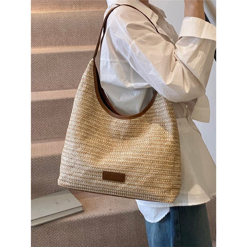Sac à main bohème en paille tissée pour femmes, très populaire, nouvelle collection 2025, décontracté, à bandoulière, pour les vacances et la plage_voghion.com