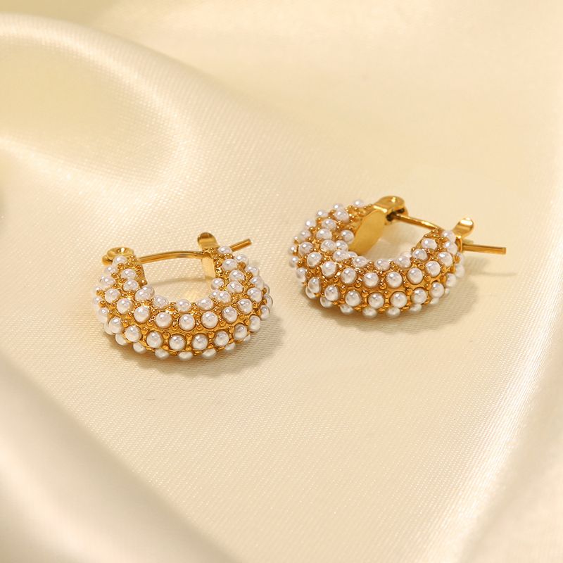 Orecchini pendenti in acciaio inossidabile placcato oro con perle d'acqua dolce bianche intarsiate, nuovi alla moda francesi_voghion.com