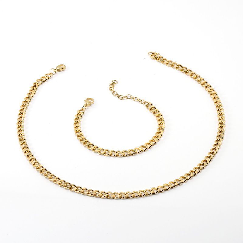 Roestvrijstalen Cubaanse persoonlijkheid Hip-Hop Titanium Stalen Armband Ketting Sieradenketting_voghion.com