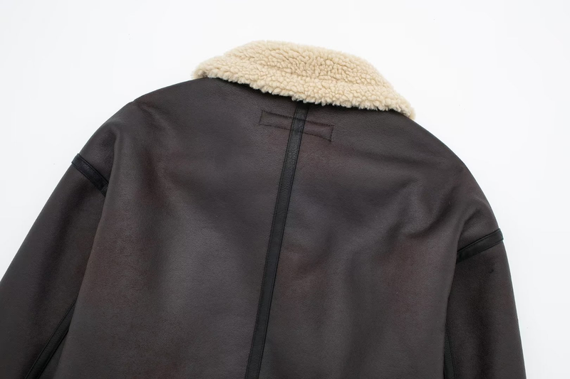 Women's New Double-sided Short Jacket Winter Motorcycle Style Fur One-piece Warm Jacket_voghion.com
