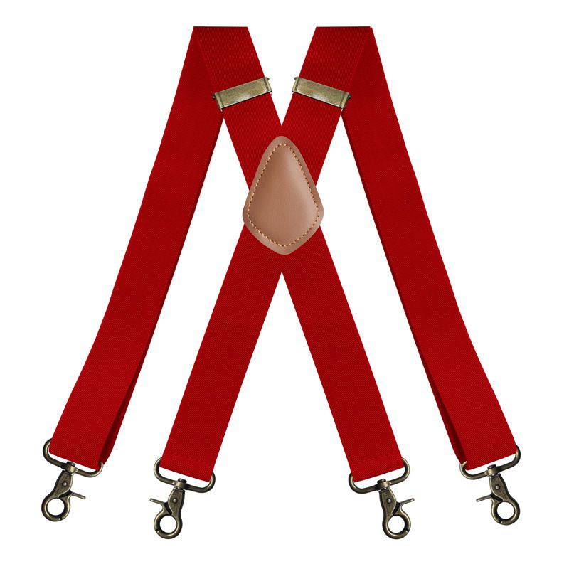 VOOTHOST Vintage Suspenders For Men Work Heavy Duty Big Tall 3.5cm Wide X-Shape 4 Bronze Snap Hooks Adjustable Elastic Trouser Braces F0213_voghion.com