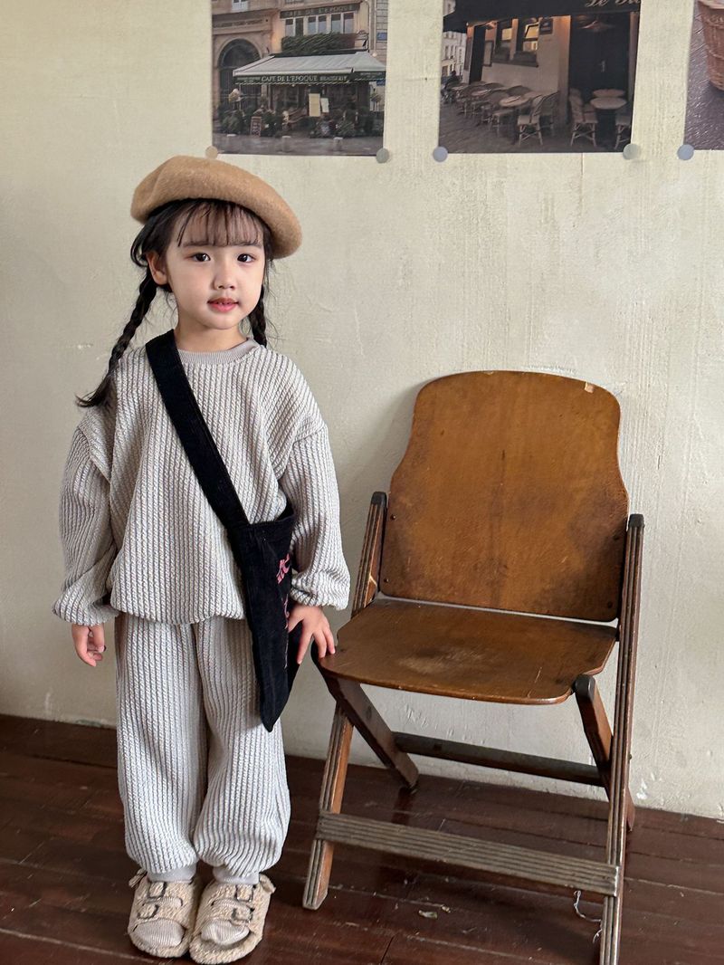 Traje de otoño para niños Prendas de punto para niñas Sudadera con capucha deportiva para niños Ropa de bebé de ocio para primavera y otoño_voghion.com