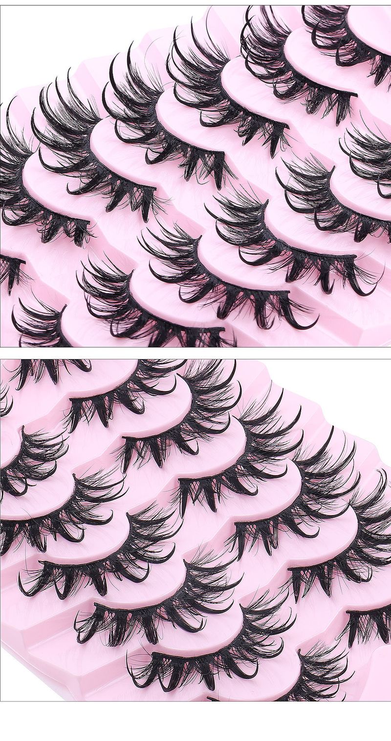 False Eyelashes One Piece False Eyelashes Hard Stem Little Devil Eyelashes Natural Thick Curled Eyelashes_voghion.com