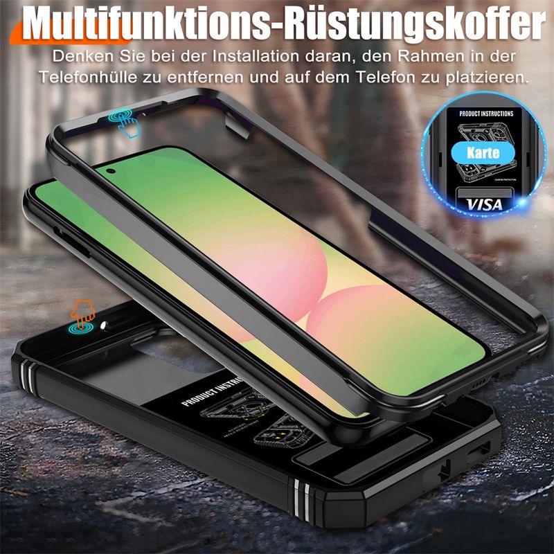 Case For Samsung Galaxy A56 A36 5G Build In 360° Slide Camera Rotating Ring Kickstand Military Grade Protective Cover_voghion.com