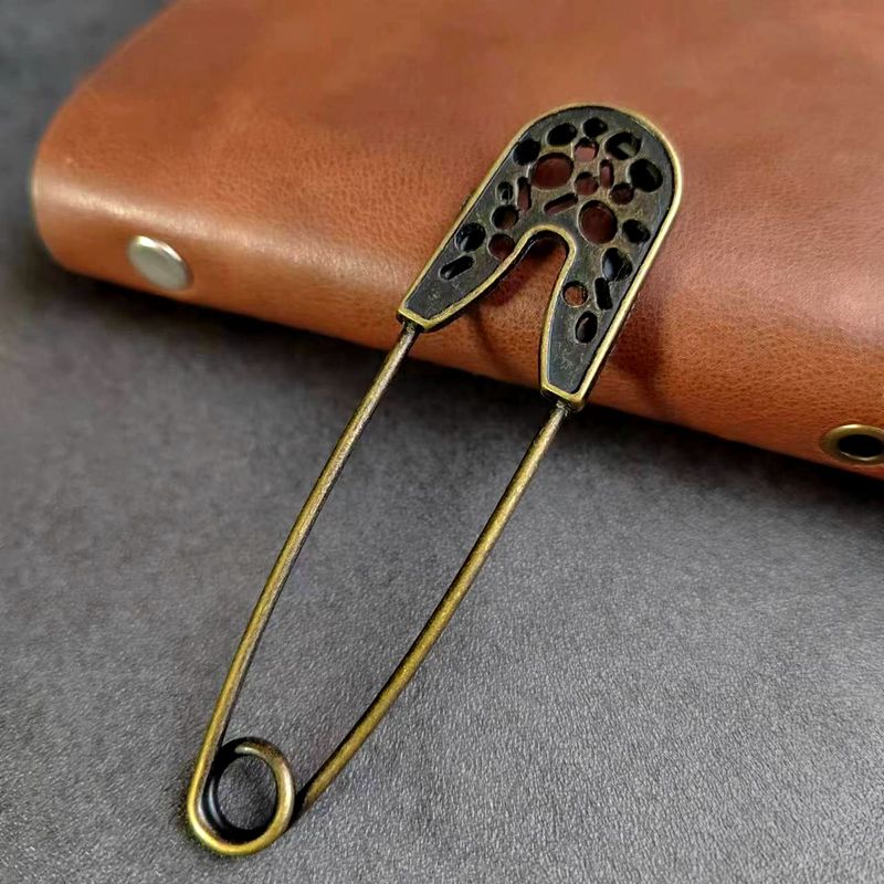 JM Bronzo Antico Elettrolitico Motivo Piuma Fiore Ramo Uccello Foglia Spilla Artistica Grande Accessorio_voghion.com