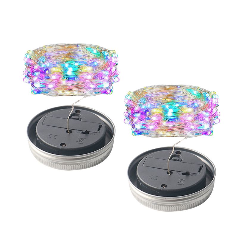 Solar Mason Jar Lid Lights With Copper Wire String - Outdoor Fairy Lights For Garden, Wedding, Christmas Decor_voghion.com