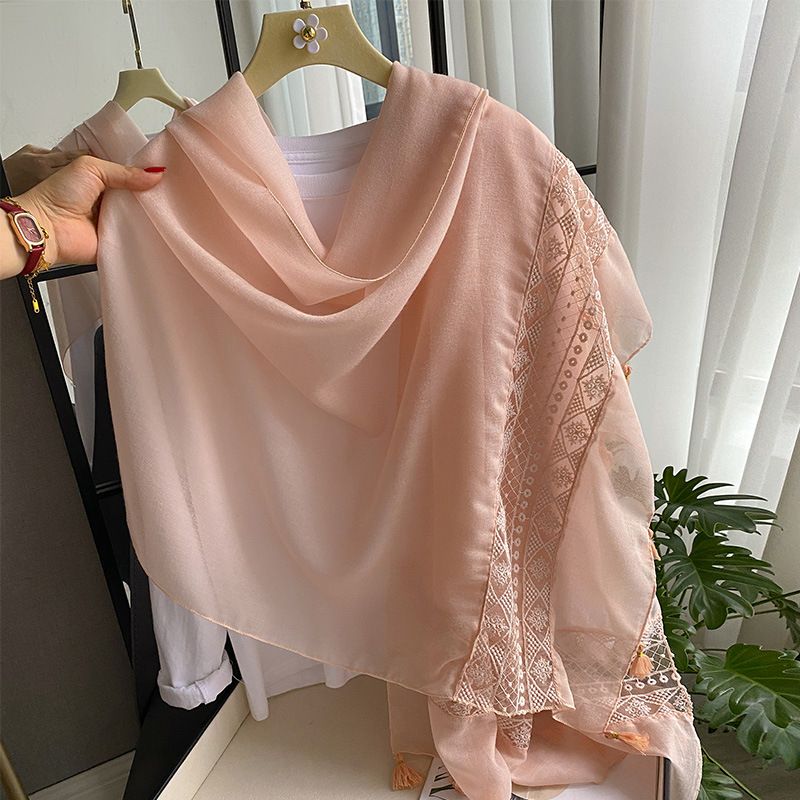 Ciondolo decorativo con nappa in pizzo cavo di colore pieno estivo, alla moda, versatile ed elegante, da donna_voghion.com