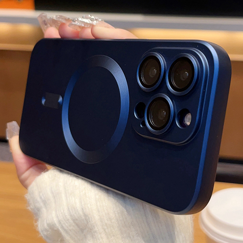 Lyx för magnetiska trådlösa laddningsfodral för IPhone 14 13 12 11 Pro Max Plus Kameraskydd Tillbehör_voghion.com