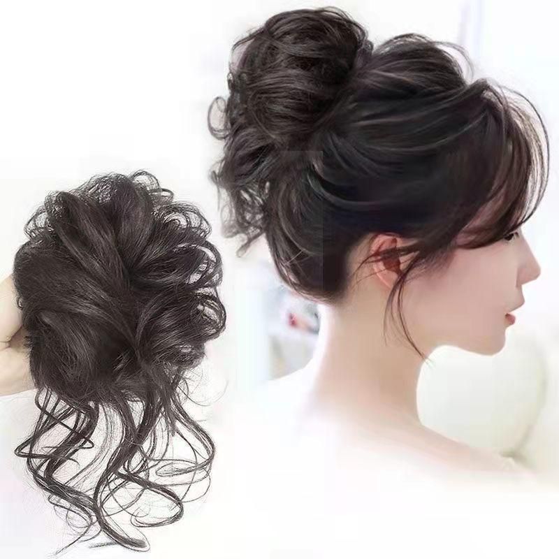 Parrucca europea e americana con coda di cavallo, parrucca da donna, rossa, con treccia a coda di cavallo, volume dei capelli, più coda di cavallo, acconciatura a palla, testa_voghion.com