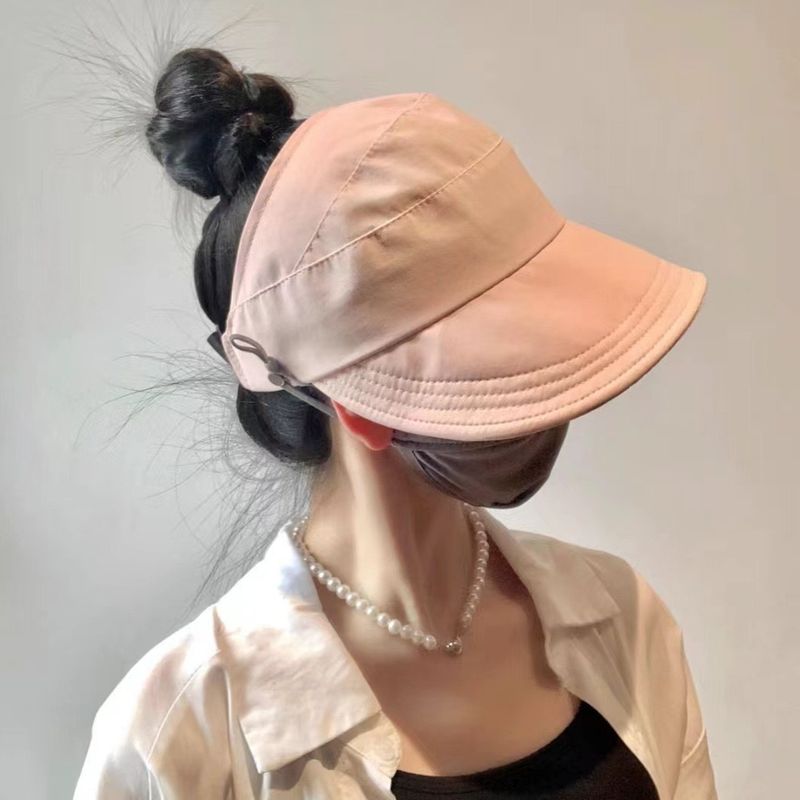 Schnelltrocknendes Sommervisier für Damen, Pferdeschwanz, Abnehmen, Sonnenschutz, Sonnenschirm, Reisemaske, Gesichtsbedeckung, Entenschnabel_voghion.com