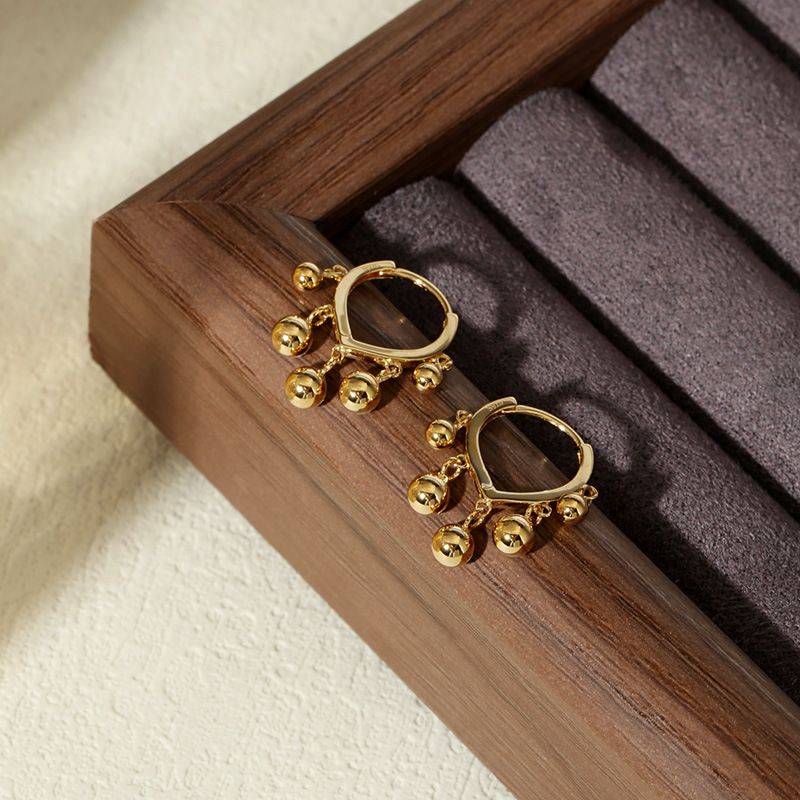 Fülbevalók Sterling ezüst golyós bojt medál fülbevalók Niche Minimalista Sokoldalú Retro ékszerek Női High-end Sense_voghion.com