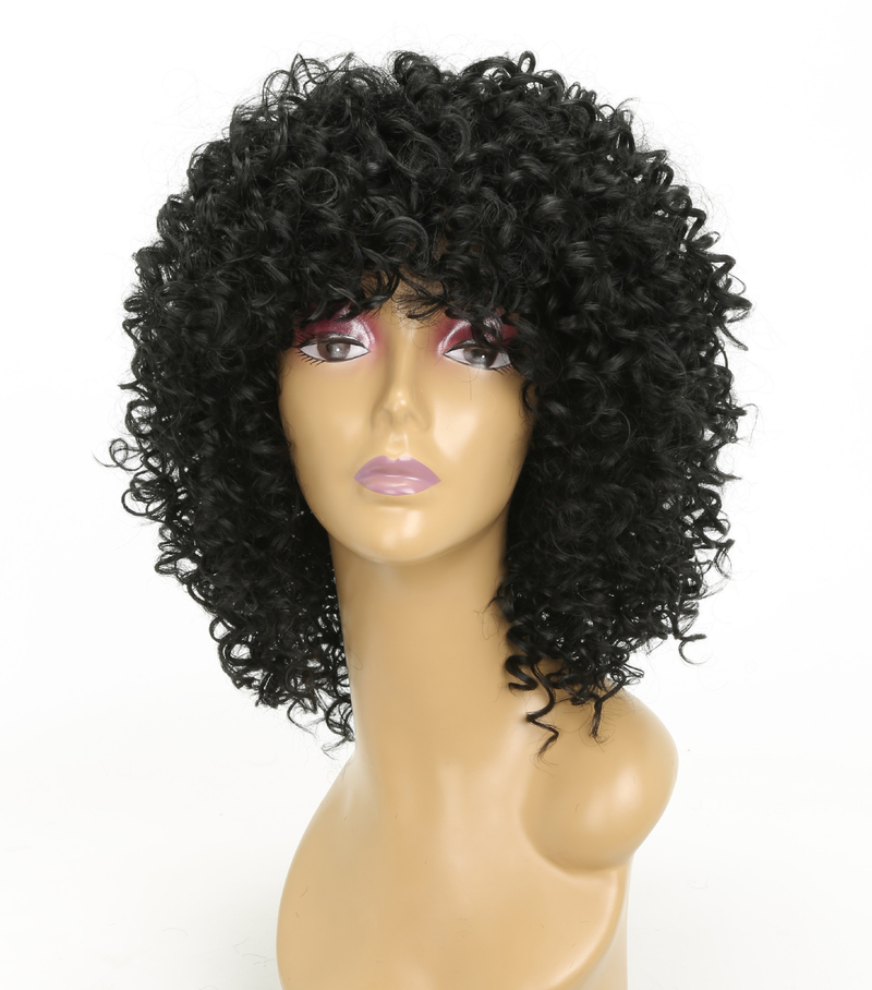 wig African small curly wig Kinky curly wig fluffy explosive wig_voghion.com