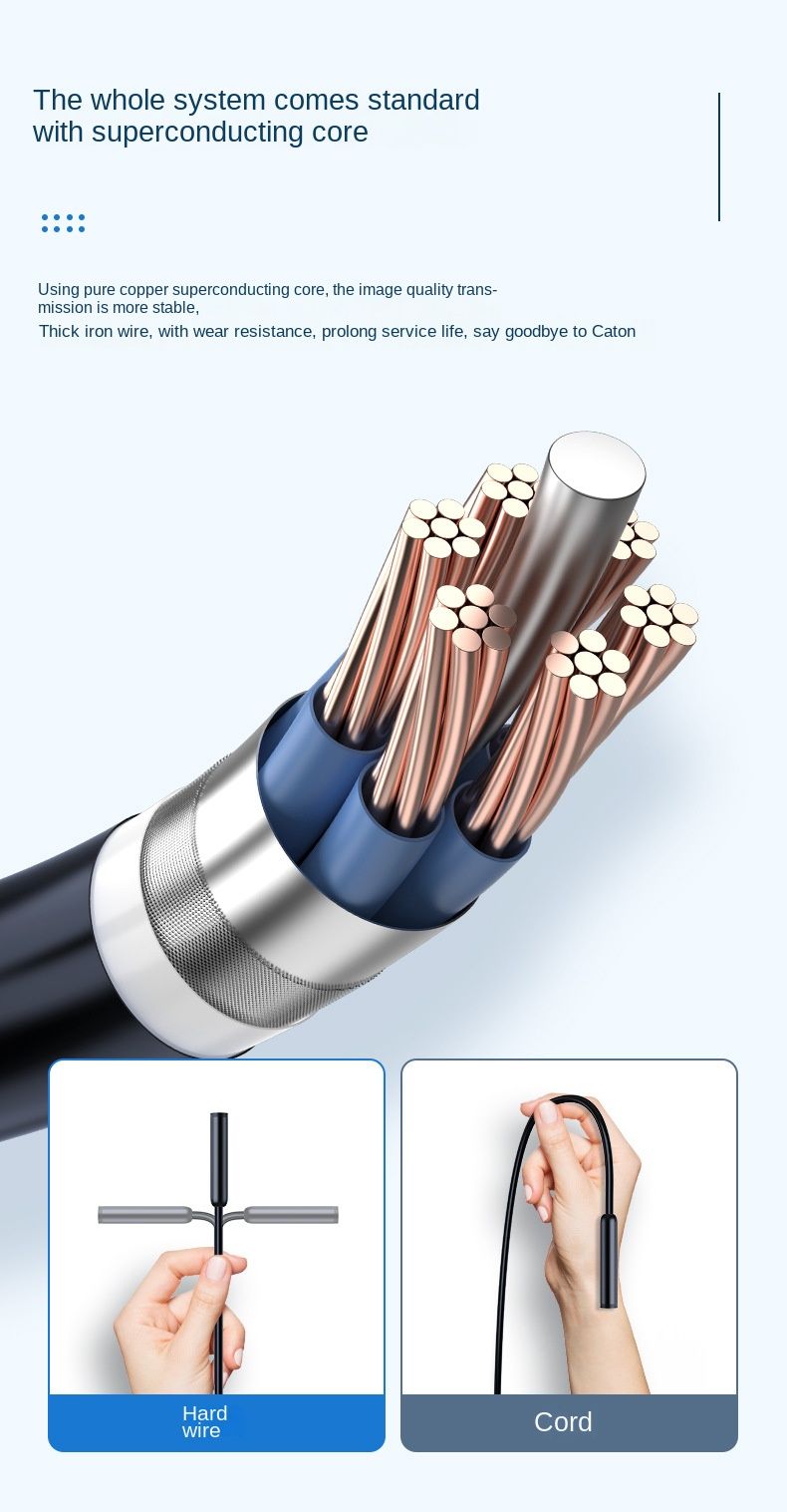 Mobile Phone Direct Connected Camera HD 2 Million Endoscope Hard Wire Waterproof Endoscope for Mobile Phone_voghion.com