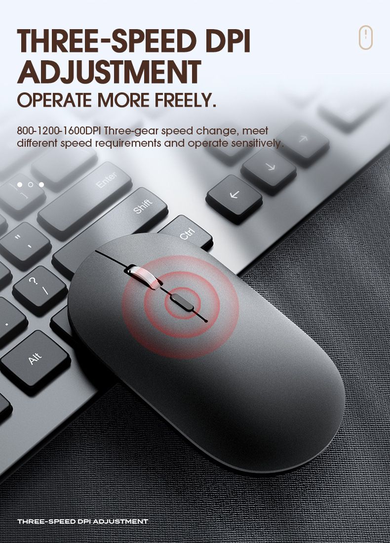 Kablosuz Sessiz Fare - Bluetooth ve 2.4G Çift Mod, 1600 DPI, 4 Yönlü Kaydırma, Dizüstü Bilgisayar/Ofis İçin Şarj Edilebilir Ergonomik Fare_voghion.com