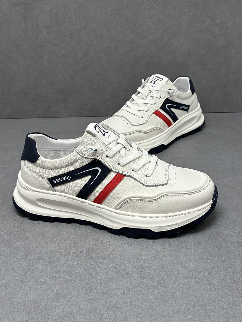 Sneakers bianche leggere, traspiranti, versatili, sportive, alla moda, da uomo, casual, in pelle, con suola spessa, Forrest Gump_voghion.com