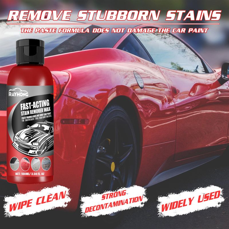 La cera descontaminante para automóviles elimina manchas, marcas de agua, manchas de aceite, limpia y pule la superficie de la pintura._voghion.com