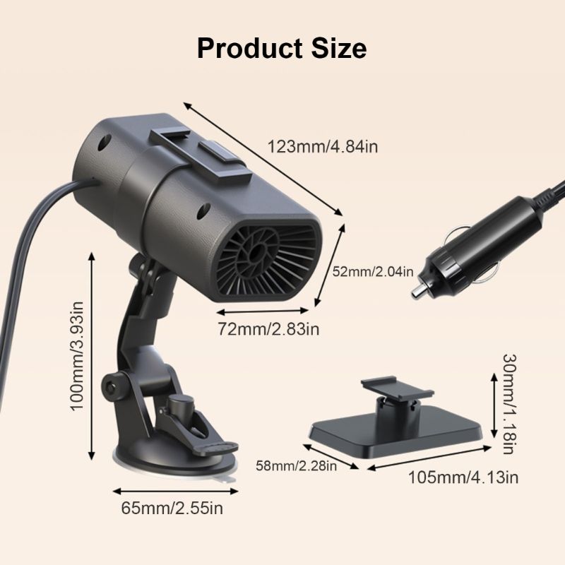 Dezaburitor portabil pentru încălzirea mașinii de 12V, dezaburitor rapid pentru parbriz, suflantă de aer cald, economisire de energie rotativă pentru confort la volan_voghion.com