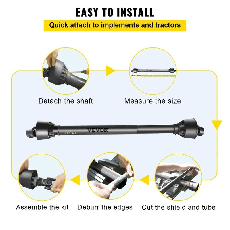8 Shaft Shaft Shaft Ends 4 Driveline Spline PTO Shaft Brush 4361 Tractor 13 Series PTO Implement PTO Tractor 6 Drive Round PTO_voghion.com
