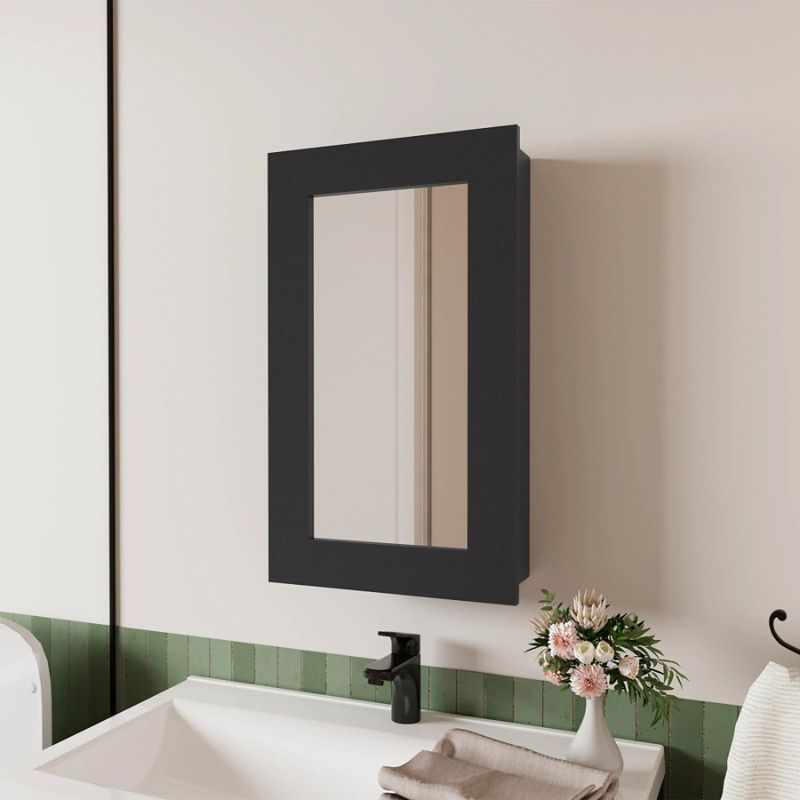 Mirror Medicine With Black Included Cabinet_voghion.com