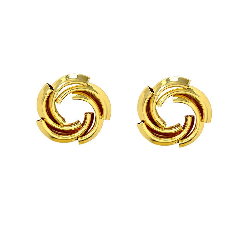 Orecchini geometrici versatili leggeri di alta qualità in lega a spirale intrecciata Lugong_voghion.com