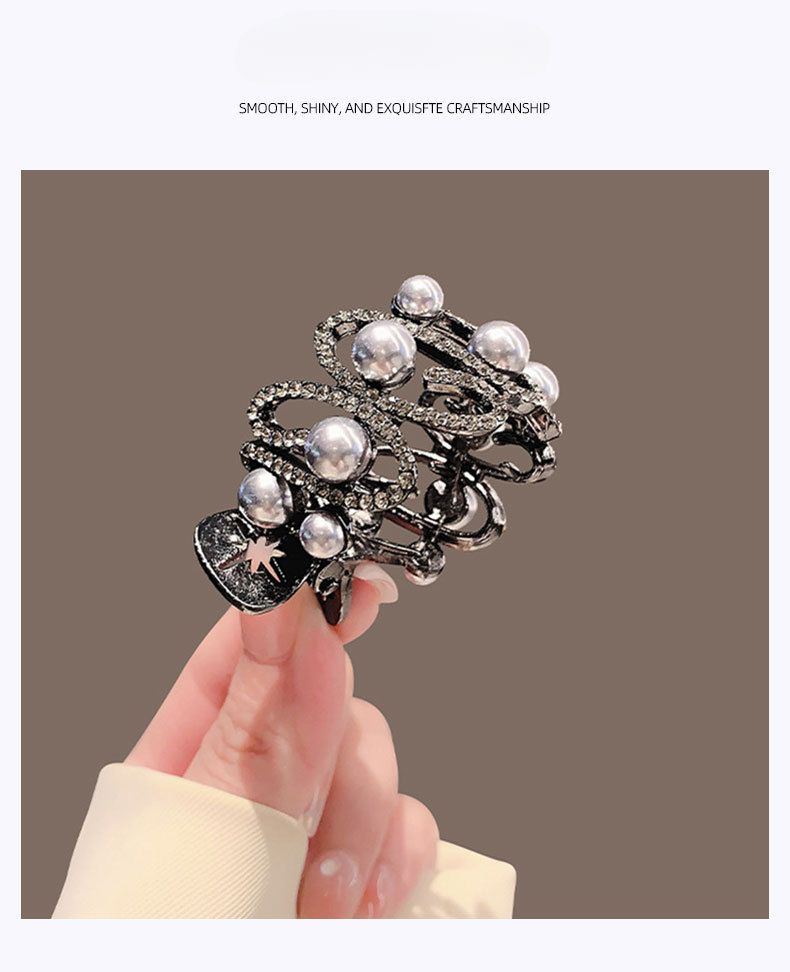 Forcina per capelli con coda di cavallo alta da donna, di alta qualità, con curva a forma di sfera, con disco, per capelli, perla, squalo, forcina per capelli_voghion.com