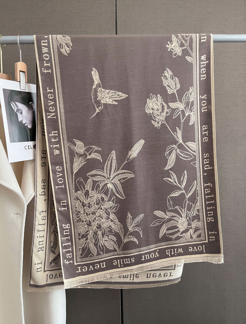 Women Scarf Women's Winter Print Versatile Fashion Student Scarf Thickened Double-sided Warm Large Shawl New Style_voghion.com