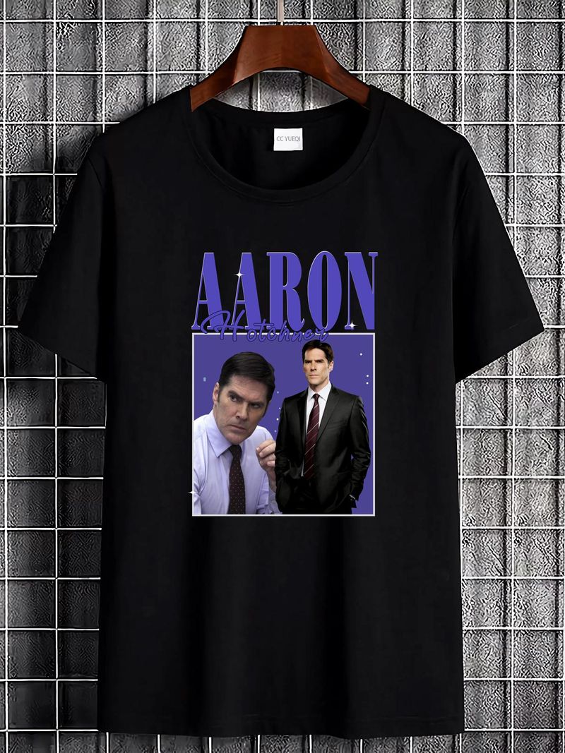 Maglietta Aaron Hotchner in edizione limitata, personaggio del film, attrice, vintage, retrò, elegante, elasticizzata, da indossare tutti i giorni, uomo, versatile e casual._voghion.com