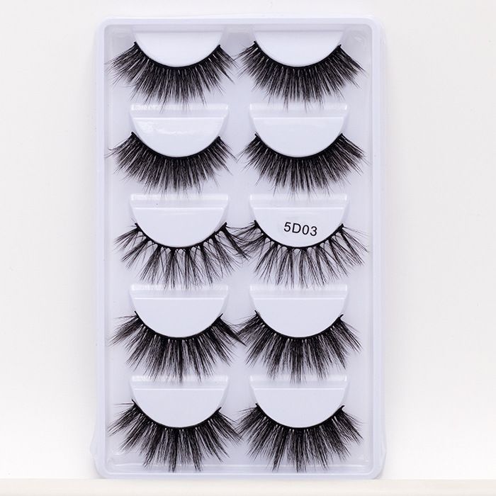 European And American Hot-Selling 5-Pair Set Natural Synthetic False 5D Dense Long Multi-Layered Eyelashes_voghion.com