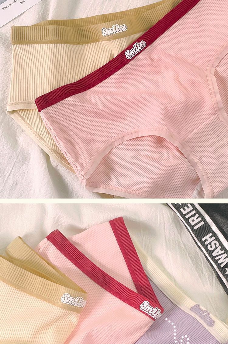 Slip da donna in puro cotone antibatterico, stile coreano, traspirante, delicato sulla pelle, senza tracce, a vita media, per studentesse dolci_voghion.com