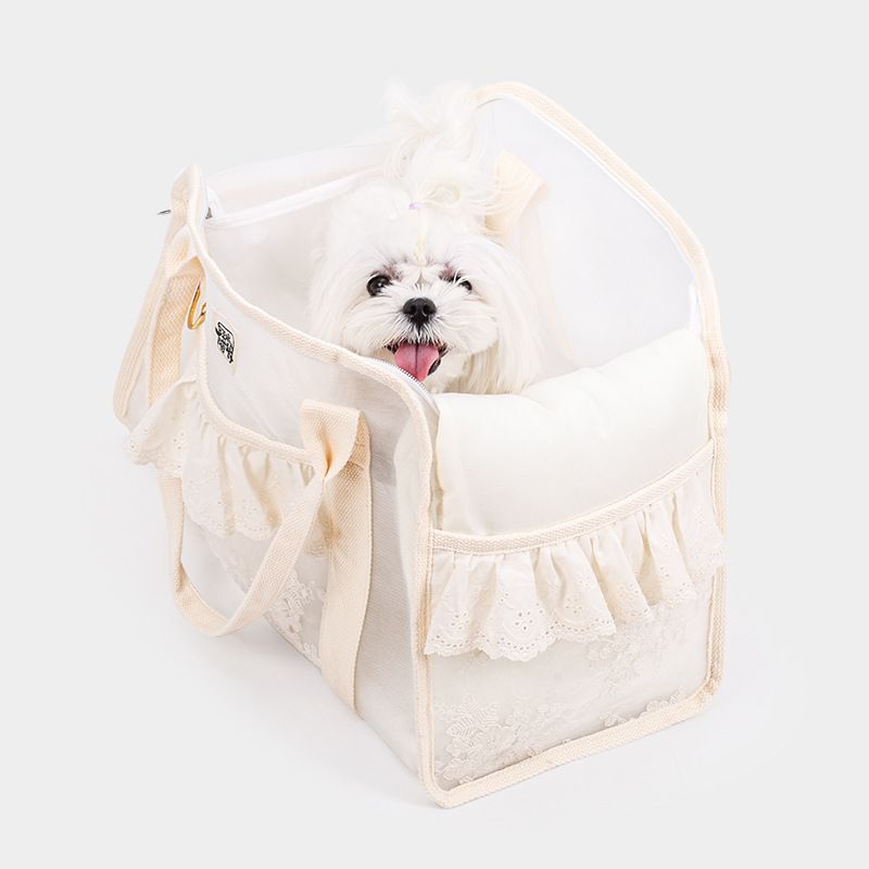 Zaino per cani, in stile coreano, traspirante, portatile, da esterno, con tracolla in pizzo, per gatti, in tinta unita_voghion.com