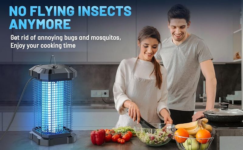 Bug Zapper Outdoor, 4200V Electric Mosquito Zapper Indoor, Insect Fly Zapper Waterproof with 5ft Power Cord, Mosquito Killer for Home, Patio, Kitchen,_voghion.com