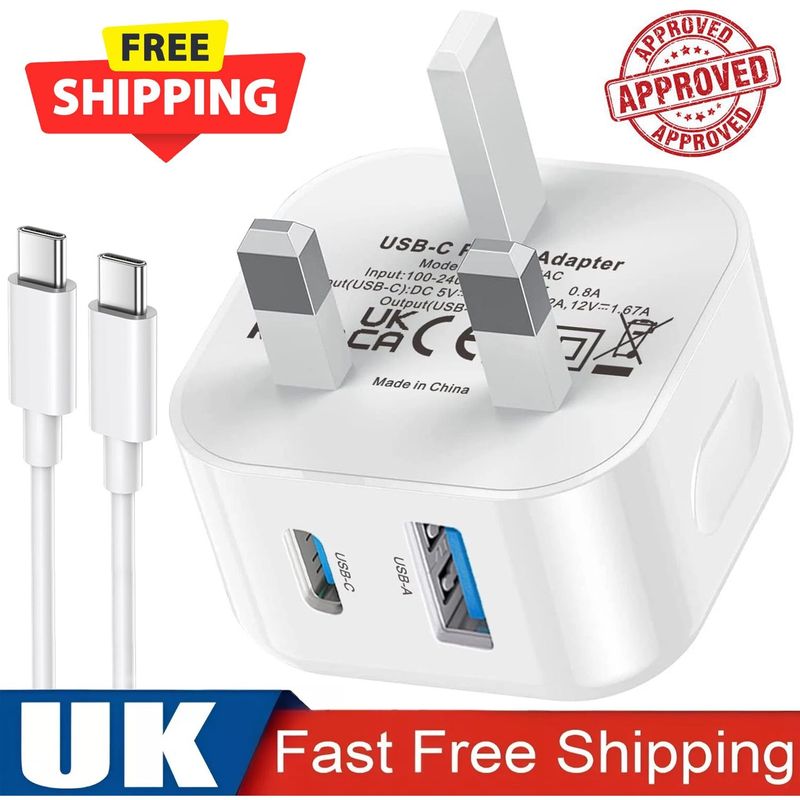 For IPhone 16 15 16 Pro Max 16 Plus Fast 20W USB-C PD Plug Charger Adapter Cable_voghion.com