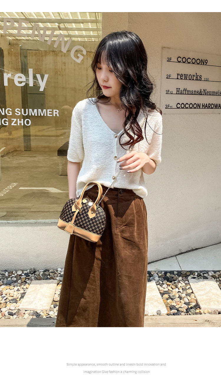 2022 Flower Shell Bag Women's Bag Women's Korean Fashion Handbag One Shoulder Crossbody Small Bag_voghion.com
