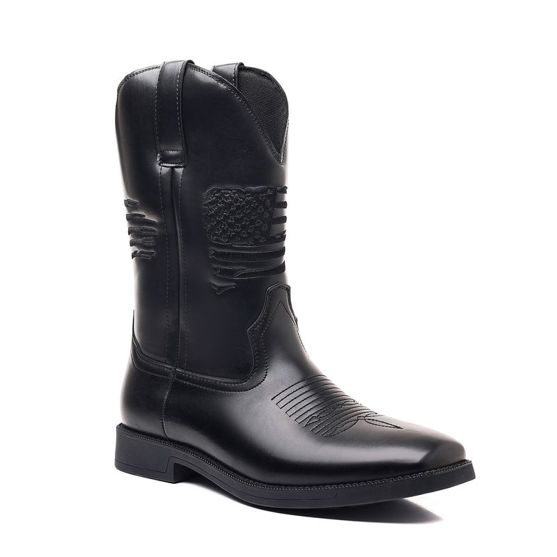 Pantofi olimpici noi și ghete western clasice brodate cu elemente de steag stelar lungi 8702 de cowboy_voghion.com